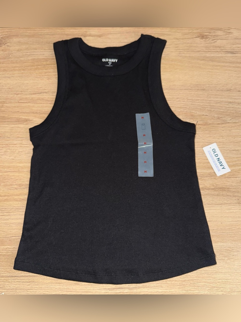 NWT OLD NAVY Black Ribbed Tank Top. Size Medium.